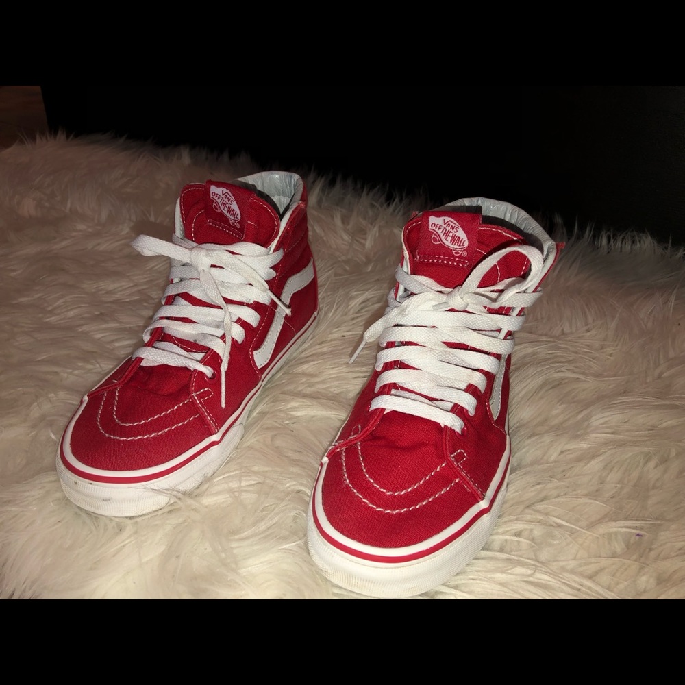 Red Vans Hightop Shoes